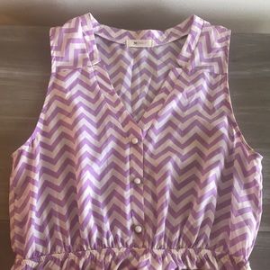 Everly Sleeveless Chevron Print Dress